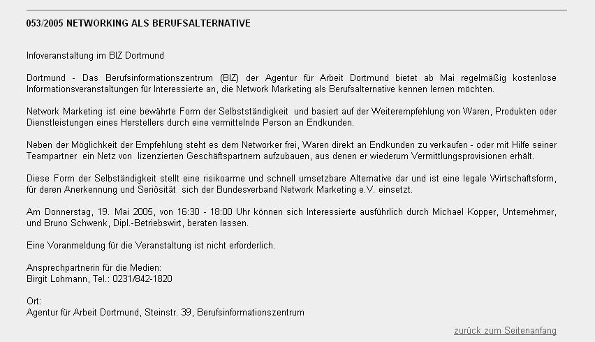 Infoveranstalung NETWORKING des BIZ Dortmund